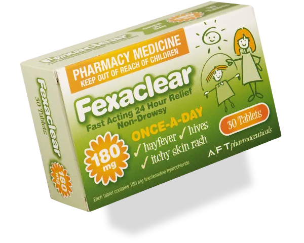 Fexaclear® - fast acting 24 hour non-drowsy relief from hay fever.